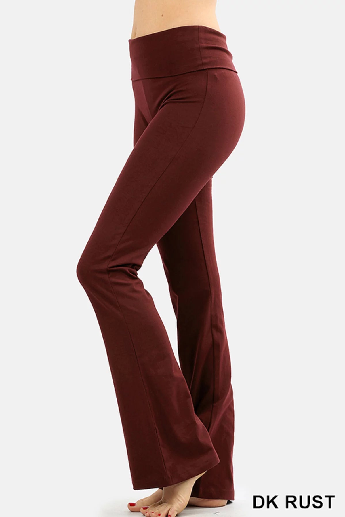 Zenana Premium Cotton Fold Over Yoga Flare Pants